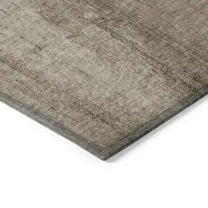 Photo of Taupe Brown And Khaki Nautical Washable Indoor Outdoor Area Rug