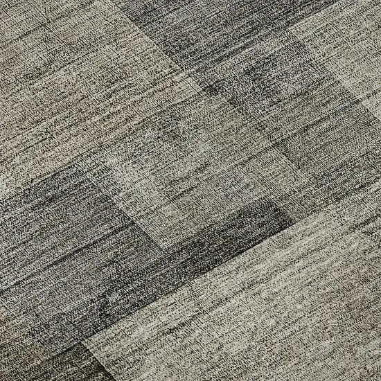 Taupe Charcoal And Beige Geometric Washable Area Rug With UV Protection Photo 8