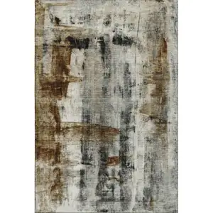 Photo of Taupe Charcoal And Brown Abstract Washable Area Rug With UV Protection