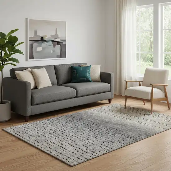 Taupe Charcoal And Gray Abstract Washable Area Rug With UV Protection Photo 2