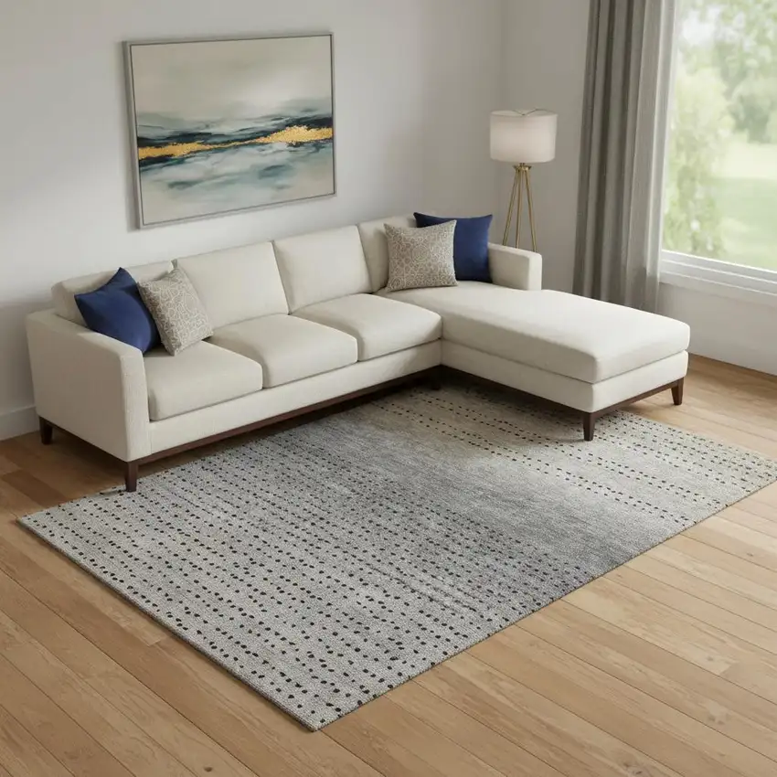 Taupe Charcoal And Gray Abstract Washable Area Rug With UV Protection Photo 2