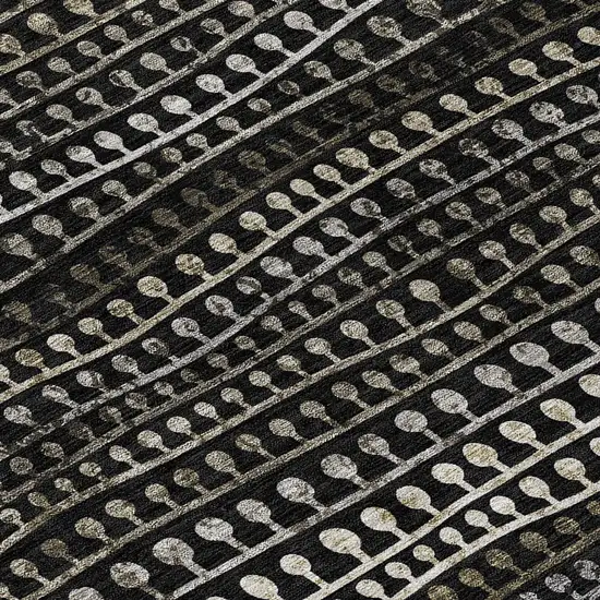 Taupe Charcoal And Gray Striped Washable Indoor Outdoor Area Rug Photo 6