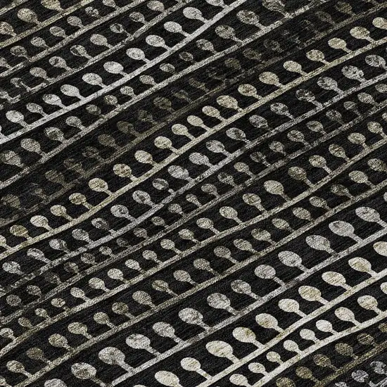 Taupe Charcoal And Gray Striped Washable Indoor Outdoor Area Rug Photo 6