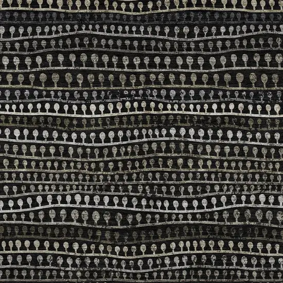 Taupe Charcoal And Gray Striped Washable Indoor Outdoor Area Rug Photo 7