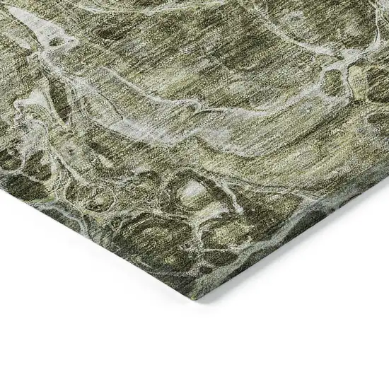Taupe Chocolate And Beige Abstract Washable Indoor Outdoor Area Rug Photo 5