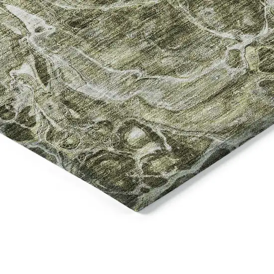 Taupe Chocolate And Beige Abstract Washable Indoor Outdoor Area Rug Photo 5