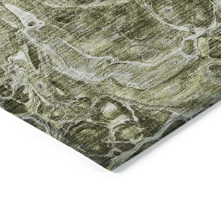 Taupe Chocolate And Beige Abstract Washable Indoor Outdoor Area Rug Photo 5