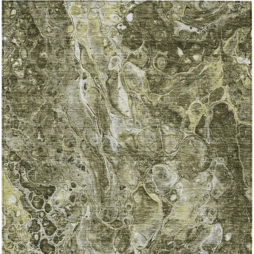 Taupe Chocolate And Beige Abstract Washable Indoor Outdoor Area Rug Photo 7