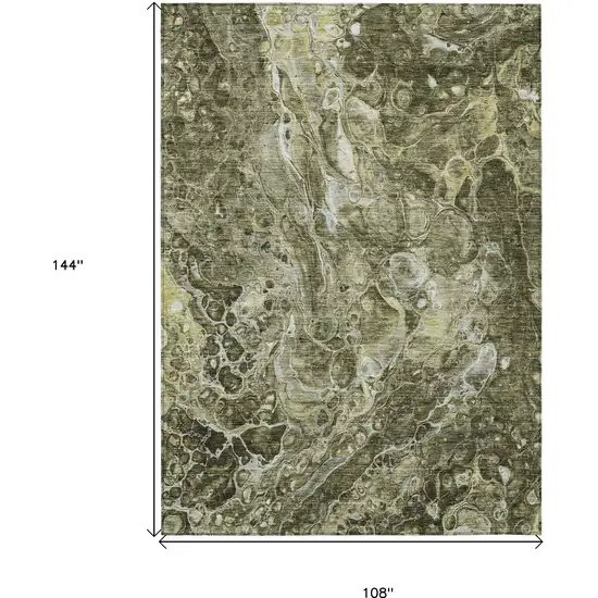Taupe Chocolate And Beige Abstract Washable Indoor Outdoor Area Rug Photo 3