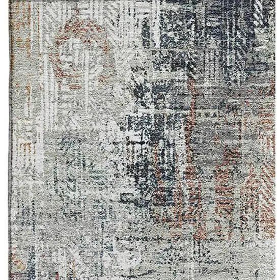 Taupe Copper And Beige Abstract Washable Area Rug With UV Protection Photo 5