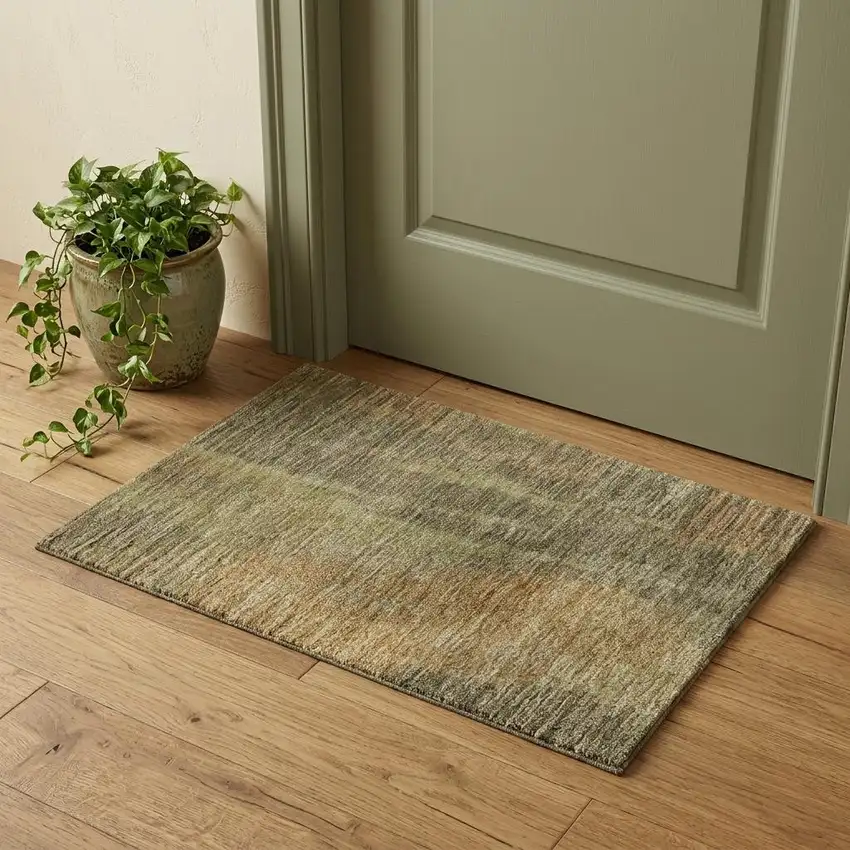 Taupe Copper And Brown Abstract Washable Area Rug With UV Protection Photo 1