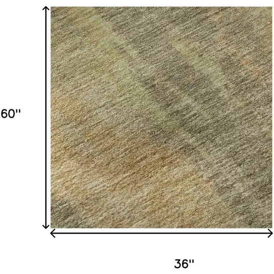 Taupe Copper And Brown Abstract Washable Area Rug With UV Protection Photo 9