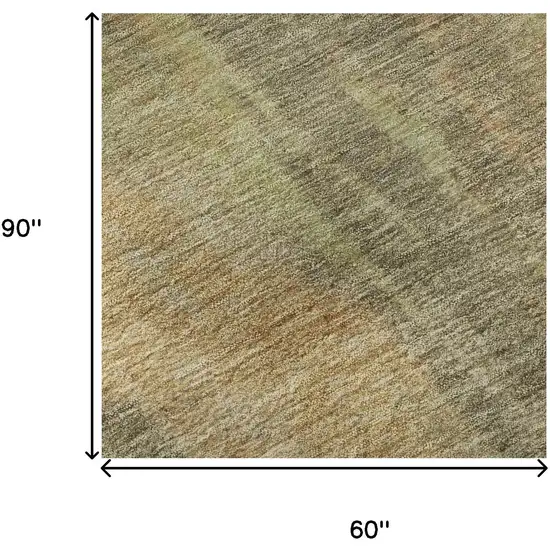 Taupe Copper And Brown Abstract Washable Area Rug With UV Protection Photo 9