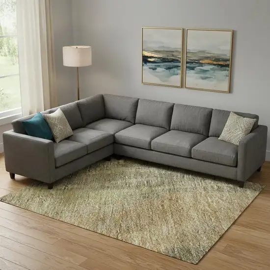 Taupe Copper And Brown Abstract Washable Area Rug With UV Protection Photo 2