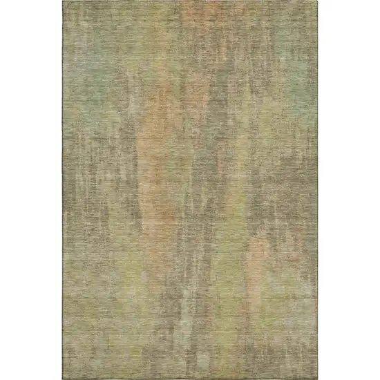 Taupe Copper And Brown Abstract Washable Area Rug With UV Protection Photo 4