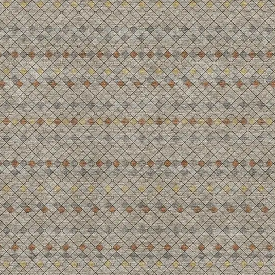 Taupe Copper And Gold Striped Washable Area Rug With UV Protection Photo 3