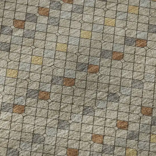 Taupe Copper And Gold Striped Washable Area Rug With UV Protection Photo 8