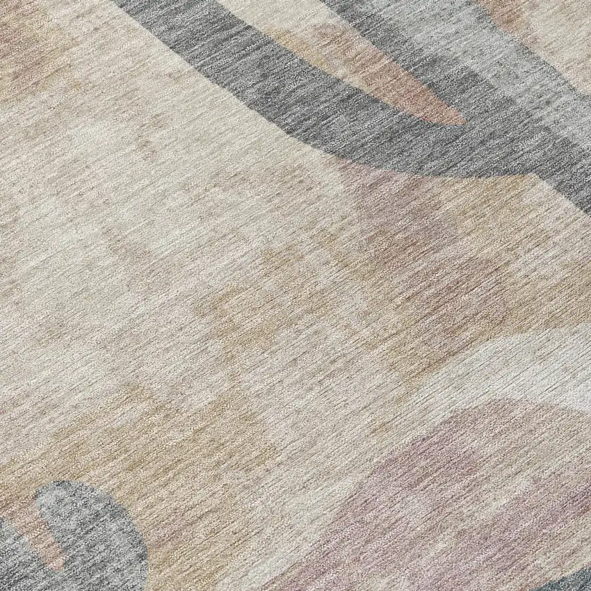 Taupe Coral And Sage Cactus Washable Indoor Outdoor Area Rug Photo 8