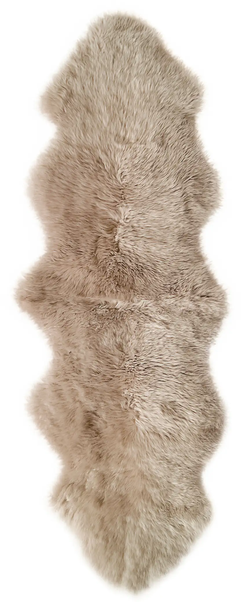 6' Taupe Genuine Sheepskin Animal Print Shag Area Rug Photo 2