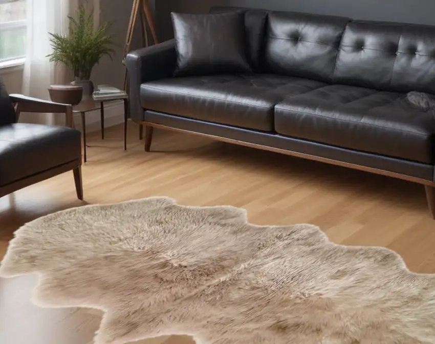 Taupe Animal Print Area Rug Photo 1