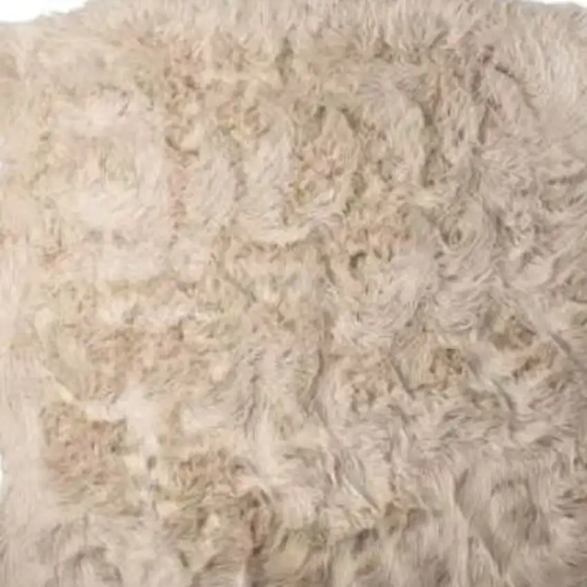 Taupe Faux Fur Washable Non Skid Area Rug Photo 3
