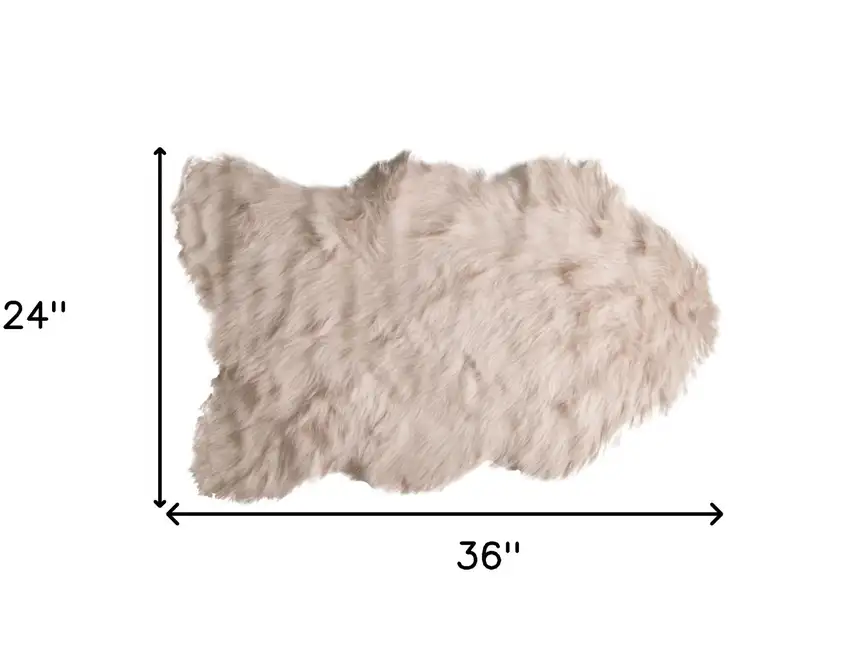 Taupe Faux Sheepskin - Area Rug Photo 6