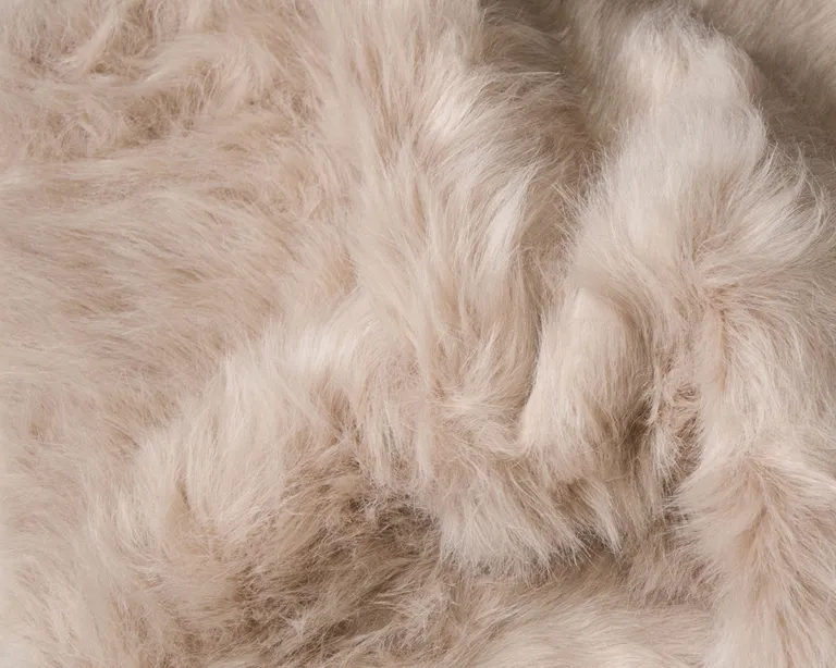 Taupe Faux Sheepskin Non Skid Area Rug Photo 4