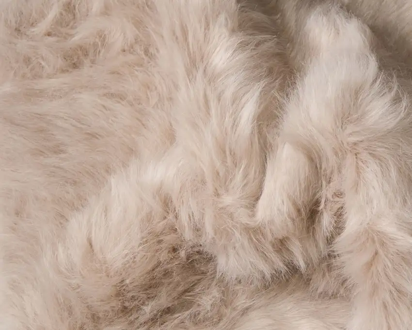 Taupe Faux Sheepskin Non Skid Area Rug Photo 4