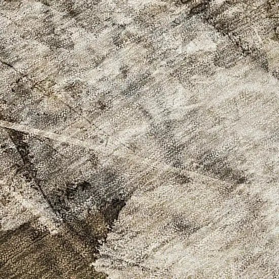 Taupe Floral Washable Non Skid Indoor Outdoor Area Rug Photo 9