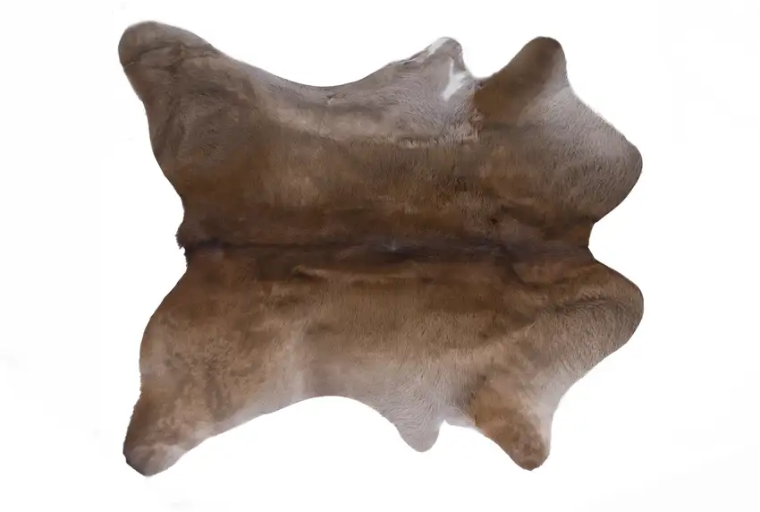 Taupe Genuine Cowhide Hand Knotted Area Rug Photo 3