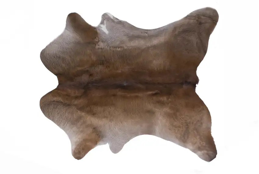 Taupe Genuine Cowhide Hand Knotted Area Rug Photo 1