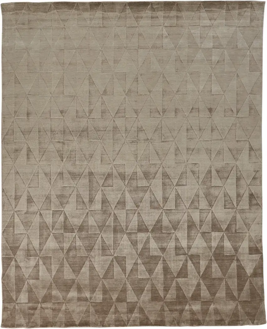 Taupe Geometric Hand Woven Area Rug Photo 1