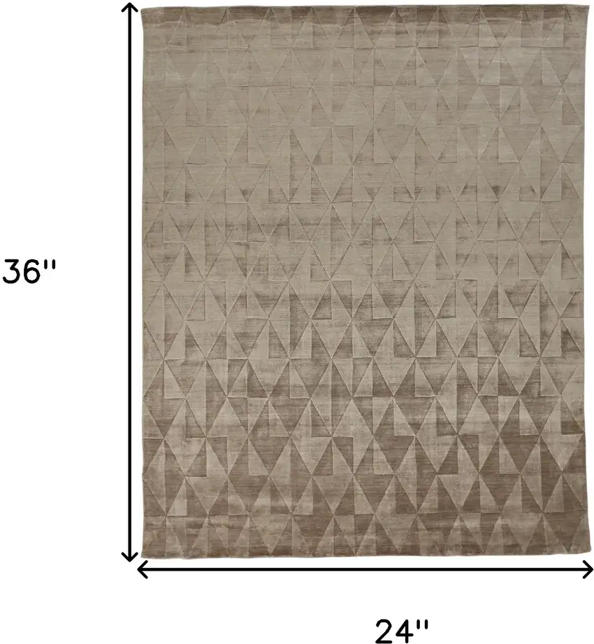 Taupe Geometric Hand Woven Area Rug Photo 10