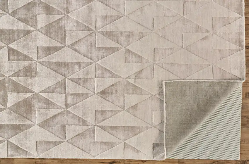 Taupe Geometric Hand Woven Area Rug Photo 3