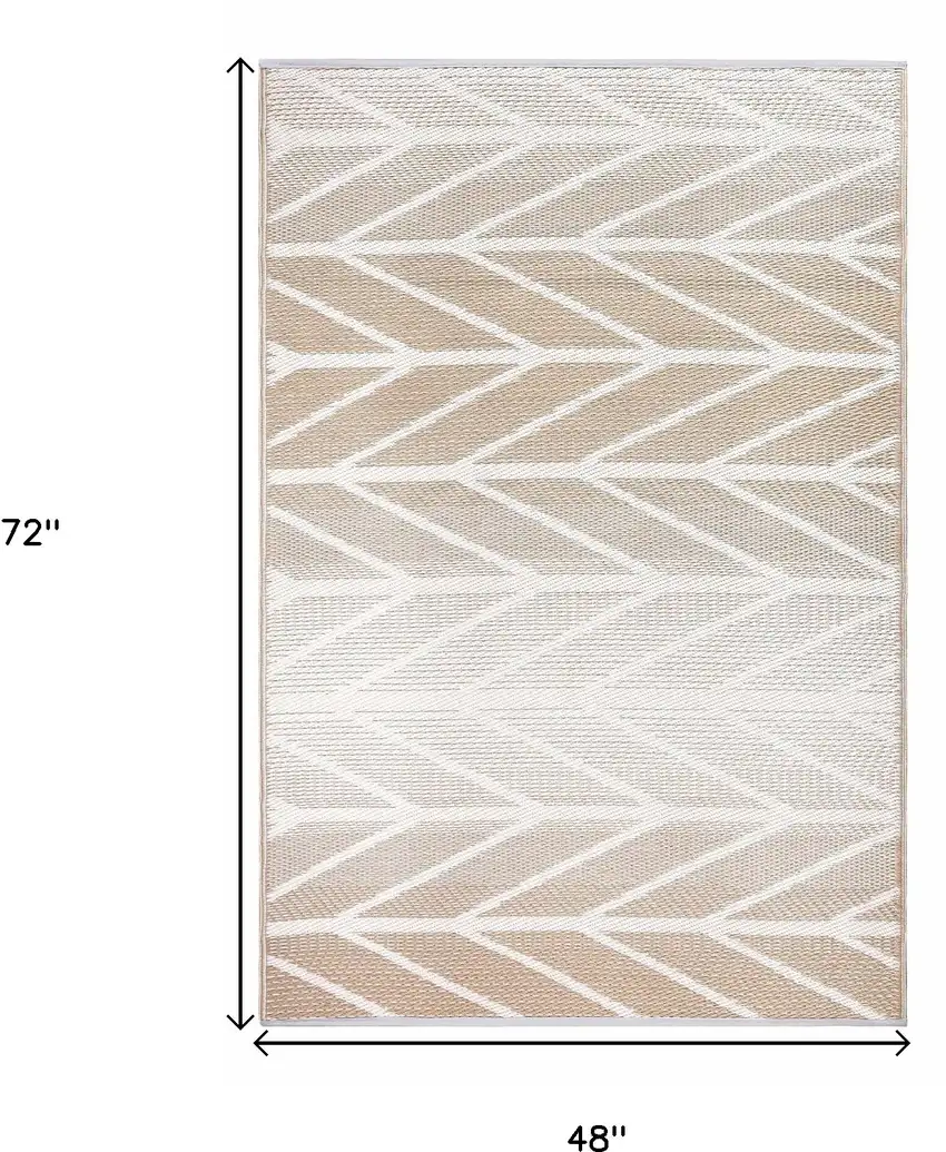 Taupe Geometric Indoor Outdoor Area Rug Photo 3