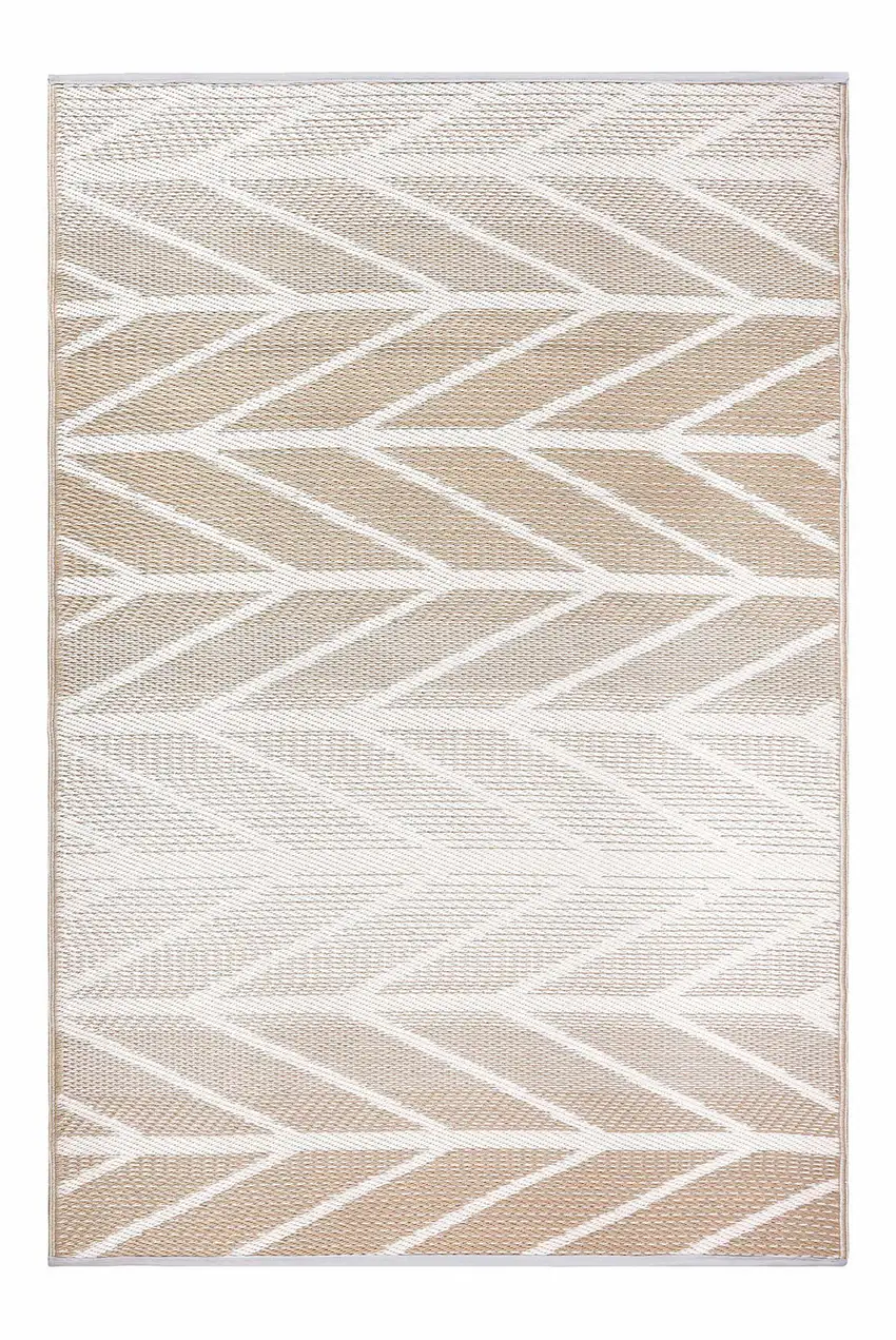 Taupe Geometric Indoor Outdoor Area Rug Photo 5