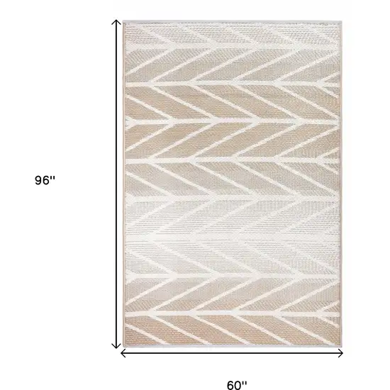 Taupe Geometric Indoor Outdoor Area Rug Photo 3