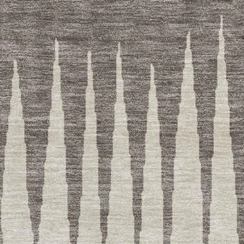 Taupe Gold And Beige Striped Washable Area Rug With UV Protection Photo 4