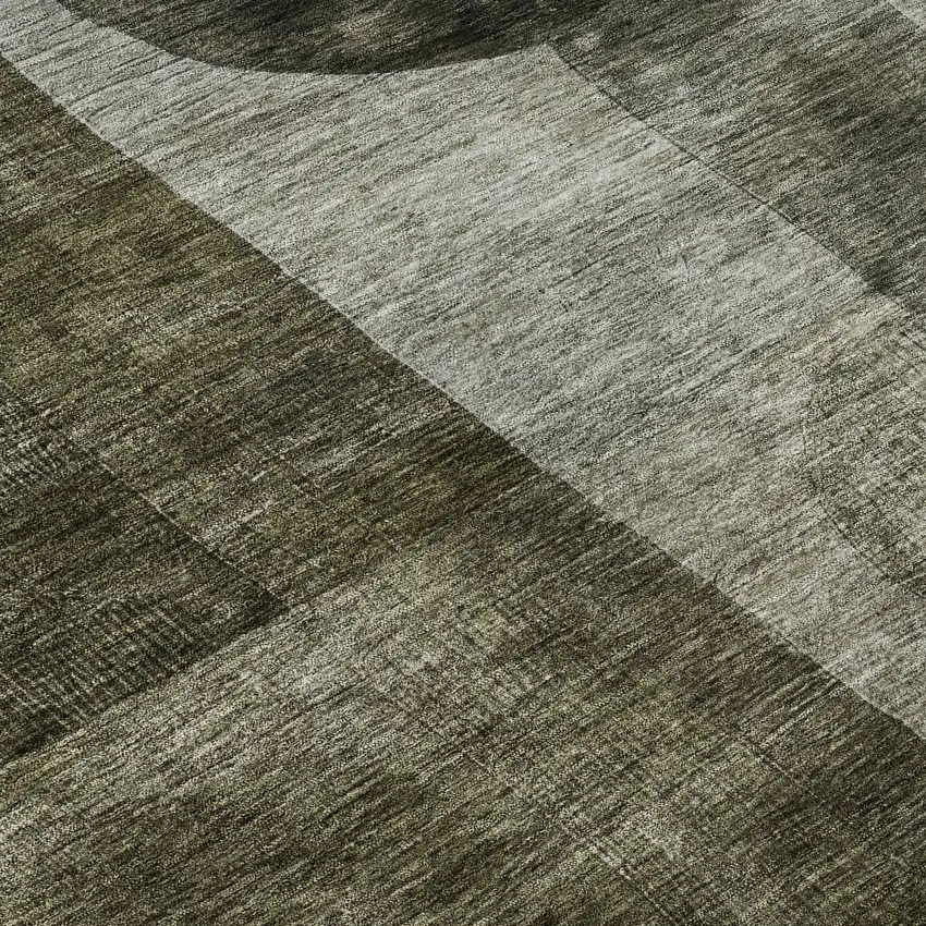 Taupe Gold And Brown Geometric Washable Area Rug With UV Protection Photo 8