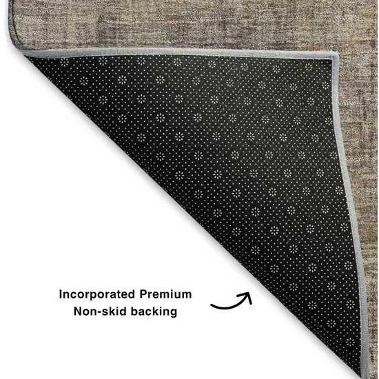 Taupe Gold And Copper Abstract Washable Area Rug With UV Protection Photo 4