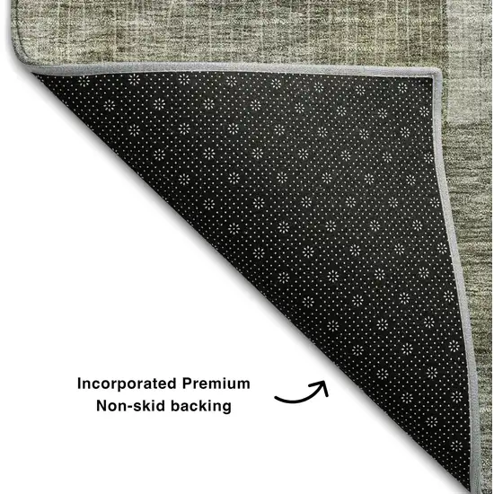 Taupe Gold And Gray Abstract Washable Area Rug With UV Protection Photo 4