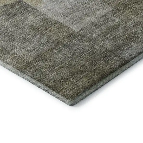Taupe Gold And Gray Abstract Washable Area Rug With UV Protection Photo 5