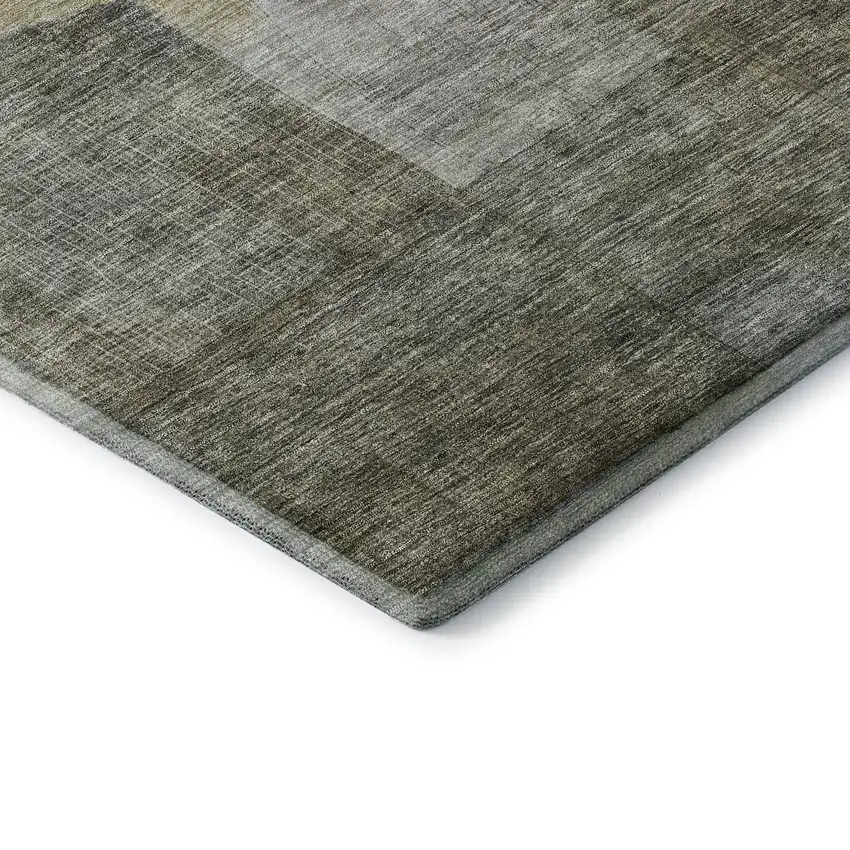 Taupe Gold And Gray Abstract Washable Area Rug With UV Protection Photo 5