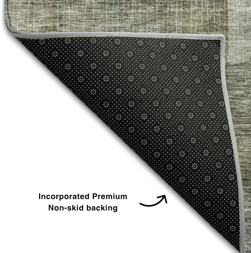 Taupe Gold And Gray Abstract Washable Area Rug With UV Protection Photo 4