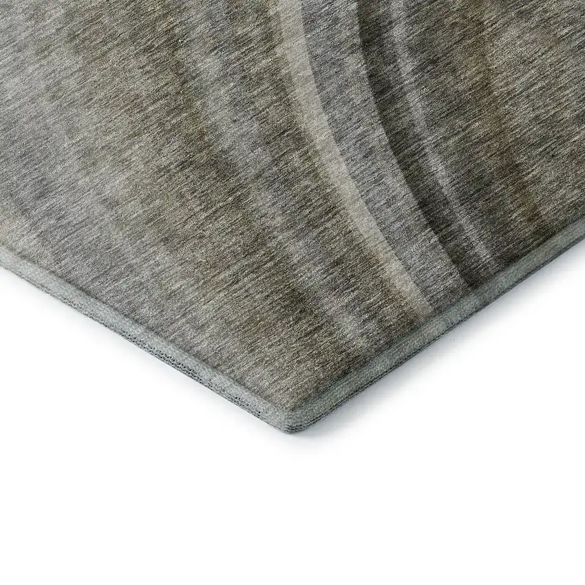Taupe Gold And Gray Ombre Washable Area Rug With UV Protection Photo 8