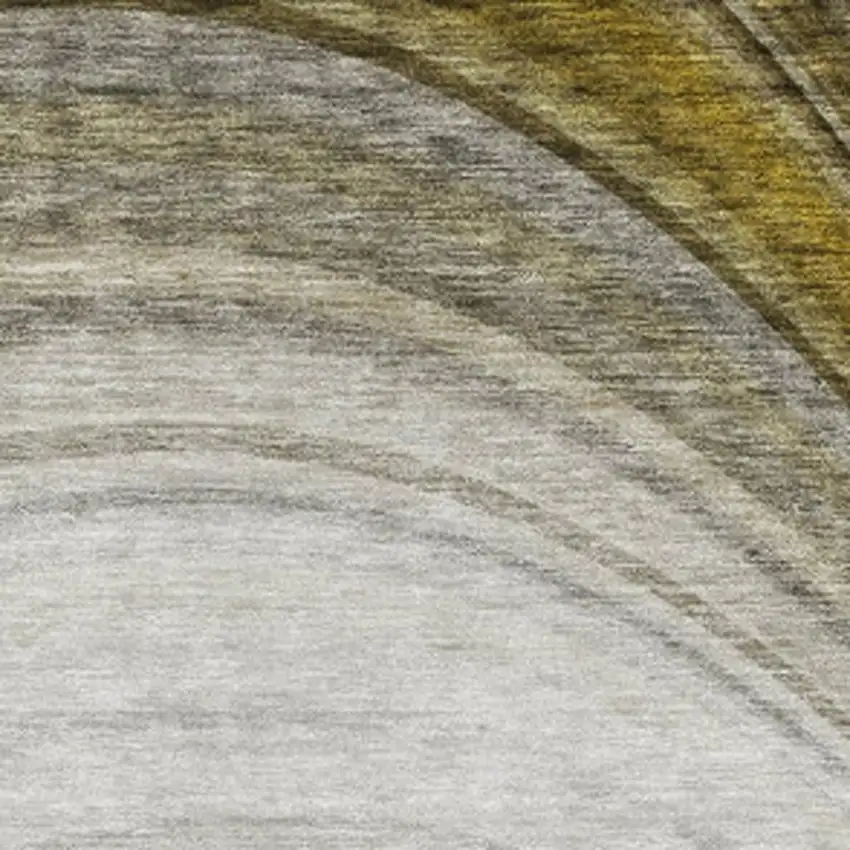 Taupe Gold And Gray Ombre Washable Area Rug With UV Protection Photo 4