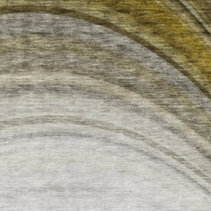 Taupe Gold And Gray Ombre Washable Area Rug With UV Protection Photo 4