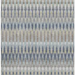 Photo of Taupe Gold And Gray Southwestern Washable Area Rug With UV Protection