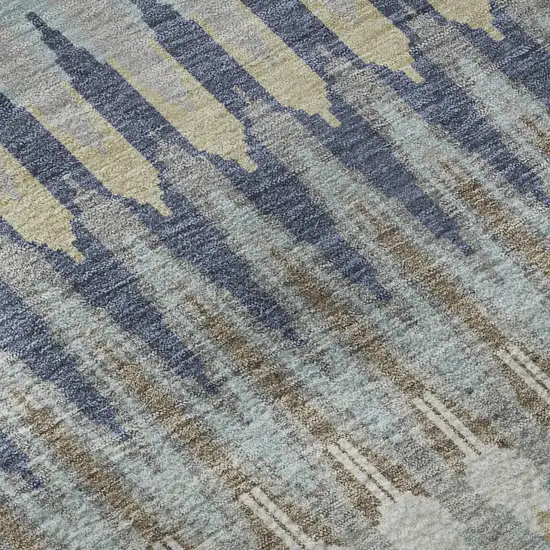 Taupe Gold And Gray Southwestern Washable Area Rug With UV Protection Photo 9