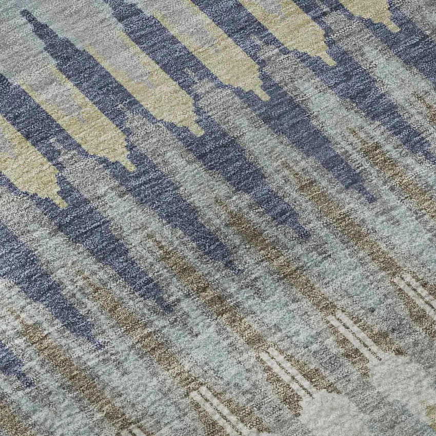 Taupe Gold And Gray Southwestern Washable Area Rug With UV Protection Photo 9